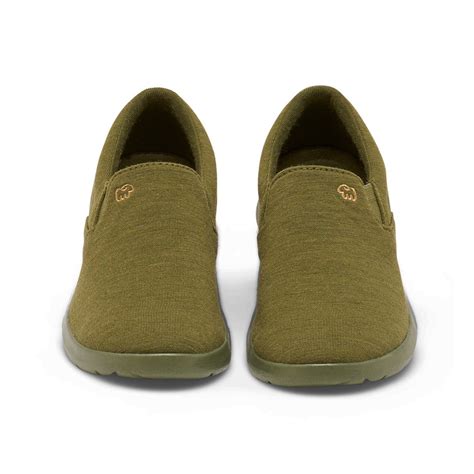 olive green slip on shoes.